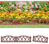 Bordure de pelouse 17 pcs. Rouge 10 m PP