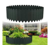 Bordure de pelouse, 2 m de bordure de pelouse, bordure de pelouse, palissade de jardin, grille de gazon en plastique, facile à enfoncer, ne pas creuser de tranchées (noir, hauteur : 25 cm)