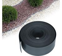 Bordure de pelouse 20m Bordure de parterre Rouleau de plastique PP Bordures de parterre Délimitation flexible de parterre de jardin Protection contre les UV et résistance aux intempéries Gazon Anthrac