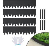 Bordure de pelouse 30,5 x 101,6 cm - Lot de 4 bandes de bordure de pelouse en acier - Bordure de parterre et bordure de massif en un - Bordure de tonte pour les allées de jardin et plus encore