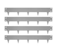 Bordure De Pelouse 4 Pièces, Bordure De Jardin en Métal De 14 Cm De Haut avec des Gants, Conception Flexible, Antirouille for Les Jardins Extérieurs Pelouses Et Potagers(Grey,10CM Face Height)