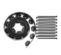 Bordure de pelouse 5 m, clôture, Haies, limites, sans Creuser, for aménagement paysager, Jardin Fleuri, Cour, allée avec piquets pour AméNagement(Black)