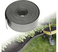 Bordure de pelouse 80m Bordure de parterre Rouleau de plastique PP Bordure flexible de parterre de jardin Protection UV et résistance aux intempéries Gazon Gris clair CEEDIR