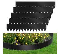 Bordure De Pelouse, Bande De Bordure Décorative Flexible, Facile À Installer avec des Pieds À Pointes De 8 Cm De Long for Les Arbres, Les Parterres De Fleurs Et l'herbe(Black,Length 25m Height 20cm)