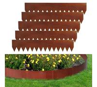 Bordure De Pelouse, Bande De Bordure Décorative Flexible, Facile À Installer avec des Pieds À Pointes De 8 Cm De Long for Les Arbres, Les Parterres De Fleurs Et l'herbe(Rusty,Length 25m Height 20cm)