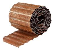 Bordure de pelouse de 25,4 cm x 6,1 m, en métal robuste, sans creusement, bordure de jardin en acier galvanisé ondulé pour parterres de fleurs, bordures paysagères, trottoirs d'herbe, pré-rouillée