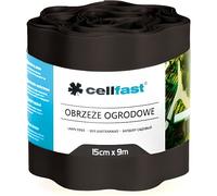 Bordure de pelouse de jardin ondulé Cellfast - PVC flexible - Noir - 15 cm x 9m