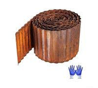 Bordure De Pelouse En Acier Corten Ondulée 6m Profil Rustique Et | Lot De 2 Avec Gants Facilité De Longueur 6 M pour disponible En 10 À 30cm Pour Aménagement Paysager