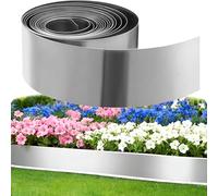 Bordure de pelouse en métal - 10 m - En acier Corten - Hauteur : 5 cm - Galvanisé - Flexible - Bordure de parterre - Décoration de jardin - Bricolage - Bordure de pelouse