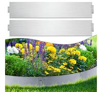 Bordure de pelouse en métal 30 m 30 pièces 18 cm Revêtement zinc personnalisable flexible Idéal pour plantes de jardin, légumes, fleurs - Séparateur de paysage durable