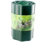 Bordure de pelouse en plastique flexible et imperméable pour séparer l'herbe, les parterres de fleurs et les chemins, 9 m de long, vert, plusieurs hauteurs (20 cm x 9 m)