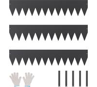 Bordure de pelouse VEVOR, lot de 3 1016x203x1,5mm, bordure de parterre en métal, limite de chemin pliable, bordure de parterre robuste, facile à installer, paroi de séparation pour parterres de fleurs