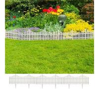 vidaXL Bordure de pelouse 17 pièces 10 m Blanc Résistant au gel