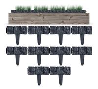 Bordure de pierre pour aménagement paysager - Sans creuser - Briques artificielles pour pelouse, cour, paysage, , arbres, jardin, porche, cour, jardins