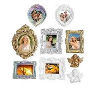 Bordure de portrait rétro - Design baroque doré - Décorations murales classiques, petites expositions d'art, ornements de bureau victorien - Assortiment de mini cadres baroques dorés avec décoration