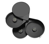 Bordure de Sel pour Margarita, 3 Plateaux Rotatifs, Plastique Noir, pour Cocktails et Bloody