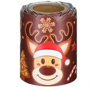 Bordure de tableau d'affichage de Noël - Bande décorative sur le thème des rennes - Bord ondulé - Rouleau de papier enduit - Colle durable - Y (D)