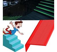 Bordure d'escalier, Ruban protecteur de bord d'escalier en vinyle, la lueur des bordures est un accessoire, l'utilisateur doit coller, largeur 3x7cm(Red,L 66.9in/1.7m)