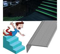 Bordure d'escalier, Ruban protecteur de bord d'escalier en vinyle, la lueur des bordures est un accessoire, l'utilisateur doit coller, largeur 3x7cm(Grey,L 51.2in/1.3m)