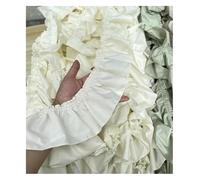 Bordure en dentelle à coudre, Garniture en dentelle plissée à volants, tissu coton pur de 9 cm(Beige Apricot,3meter)