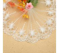 Bordure en dentelle, Bordures en dentelle en maille blanche avec bord festonné, 4,7" 1 Yard Tissu en maille exquis for la couture de voiles/robes de mariée