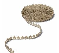 Bordure en dentelle dorée de 10 yards pour coudre - Ruban en dentelle dorée pour couture - Ruban en dentelle à sequins - Pour mariage, artisanat, bricolage - Accessoire de décoration (doré, 1,3 cm)