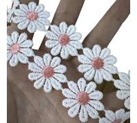 Bordure en dentelle florale brodée de 0,9 m de large - 25 mm de large - Applique brodée pour décoration de vêtements et costumes