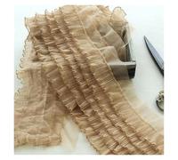 bordure en dentelle, Tissu plissé 3D à volants élargis 5 couches, accessoires DIY(Camel)