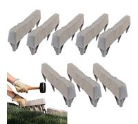 Bordure en Fausse Pierre Brique décorative sans creusage | Bordures de jardin Ensemble De 8 Blocs Factices Pour Extérieur, Pelouse, Plate-Bande, Chemin, Patio,