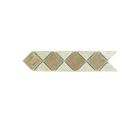 Bordure en mosaïque - AL-008 - Travertin mixte - 6,8x29 cm - Intérieur et extérieur