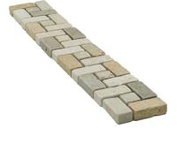 Bordure en mosaïque - ALBEDO PIERRE - Géo mixte - 5x30 cm - Ivoire, Noce, Jaune - Intérieur/Extérieur