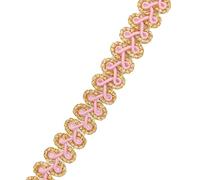 Bordure en polyester tissée à la main - 10 yard x 1,2 cm - Ruban en dentelle tressée à la main - Ruban en tissu pour couture, rideau, jupe, col, bijoux, décoration, rose