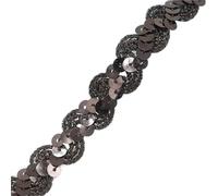 Bordure en Sequins Paillettes rondes et plates, amples, 5 mètres, 1.5cm, for l'artisanat, la couture sur le tissu, accessoire, garniture à paillettes(Black)