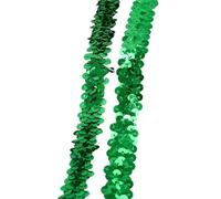 Bordure en Sequins Rubans en dentelle extensible à paillettes, 5/10/25 mètres, 2cm, garnitures élastiques for robe de danse, accessoires couture faire soi-même(Green,2cm-25Meters)