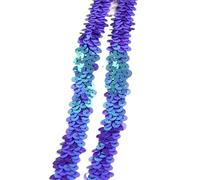 Bordure en Sequins Rubans en dentelle extensible à paillettes, 5/10/25 mètres, 2cm, garnitures élastiques for robe de danse, accessoires couture faire soi-même(Purple,2cm-25Meters)