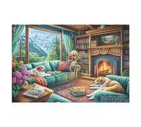 Bordure Fleurie cheminée 1000 Pieces Casse-tête Débutant en Carton Anti-Déchirure Facile Apprentissage Loisir Créatif Décoration Murale Petit Prix Pas Cher 1000 PCS/75x50cm