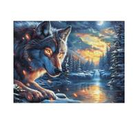 Bordure Fleurie Loup 500 Pièces Puzzle pour Ado en Carton Anti-Déchirure Facile Débutant Jeu De Société Soirée Entre Amis Cadeau Anniversaire Petit Prix 500 PCS/52×38cm