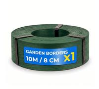 Bordure Flexible en Plastique DOJA Barcelona - 8cm x 10m - Vert, Flexibilité, Bordure de Jardin, Facile à Couper, Rouleau Jardin Exterieur Pratique, Imitation Bois, Idéale pour Pelouse