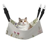 Bordure Florale Vintage, Herbes et Fleurs Sauvages, Gravure botanique, Style végétation des Champs,Hamac Suspendu pour Chat, lit Suspendu Doux Double Face pour Petits Chiens,L