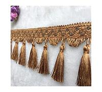 Bordure Franges,Bordure à Franges 5 cartes/lot DIY Dentelle Tassel Fringe Coton Couture Ruban Robe de vêtement Latin Rideau Décoratif(Coffee)