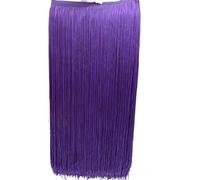 Bordure Franges Ruban 2 mètres 100 cm de long bordure en dentelle à franges garniture for bricolage robe latine vêtements scène accessoires ruban(Purple)