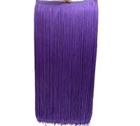 Bordure Franges Ruban 2 mètres/lot 50CM/100CM de long bordure en dentelle franges for bricolage robe latine vêtements scène rideau accessoires ruban(Purple,100CM Wide)