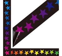 Bordure Magnétique de 3,4 mètres, Ensemble de 21 Feuilles de Bordure à Étoiles Colorées pour Tableau d'Affichage, Tableau Blanc, Tableau Noir et Décoration de Surface Métallique pour la Maison