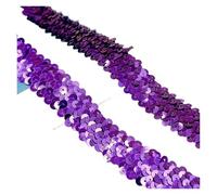 Bordure métallique brillante, Garniture en dentelle à paillettes multicolore, 30mm x 2-10m, élastique for la couture de rideaux robe(Color 18,30mm-3Meters)