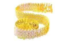 Bordure métallique brillante, Garniture en dentelle à paillettes multicolore, 30mm x 2-10m, élastique for la couture de rideaux robe(Color 2,30mm-5Meters)