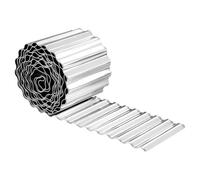 Bordure ondulée en métal flexible de 15,2 cm pour bordures de jardin (argenté, 12 m)