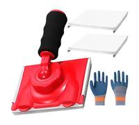 Bordure peinture murale - Réparation de textures, fournitures de construction | Comprend 2 tampons interchangeables, manche rotatif et gants pour coupures, bords, toit intérieur