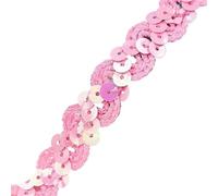 Bordure plate à paillettes, Galon à Paillettes 5 Mètres 1, cm Largeur 6 mm Multicolore(Pink)