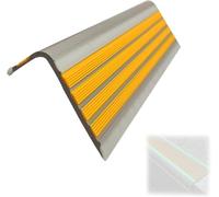 Bordure réfléchissante phosphorescente pour escalier - 10 m de protection en caoutchouc antidérapant pour marches intérieures/extérieures, bande de protection d'angle de sécurité, jaune, auto-adhésive