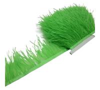 Bordures à franges en plumes, Ruban à franges en plumes d'autruche multicolore, 5 à 10 mètres, 7,5 à 10 cm(Green2,5 Yards)